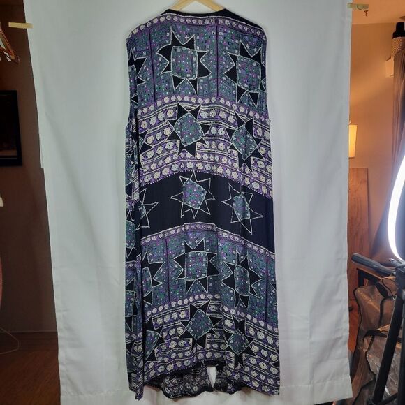 90s Vintage Stars Patterned Sleeveless Dress - Picture 4 of 14